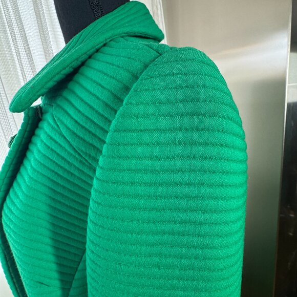 Vintage 60s fall coat, Kelly green ribbed textured, maxi length, size 6/8 (S/M) - Picture 11 of 16